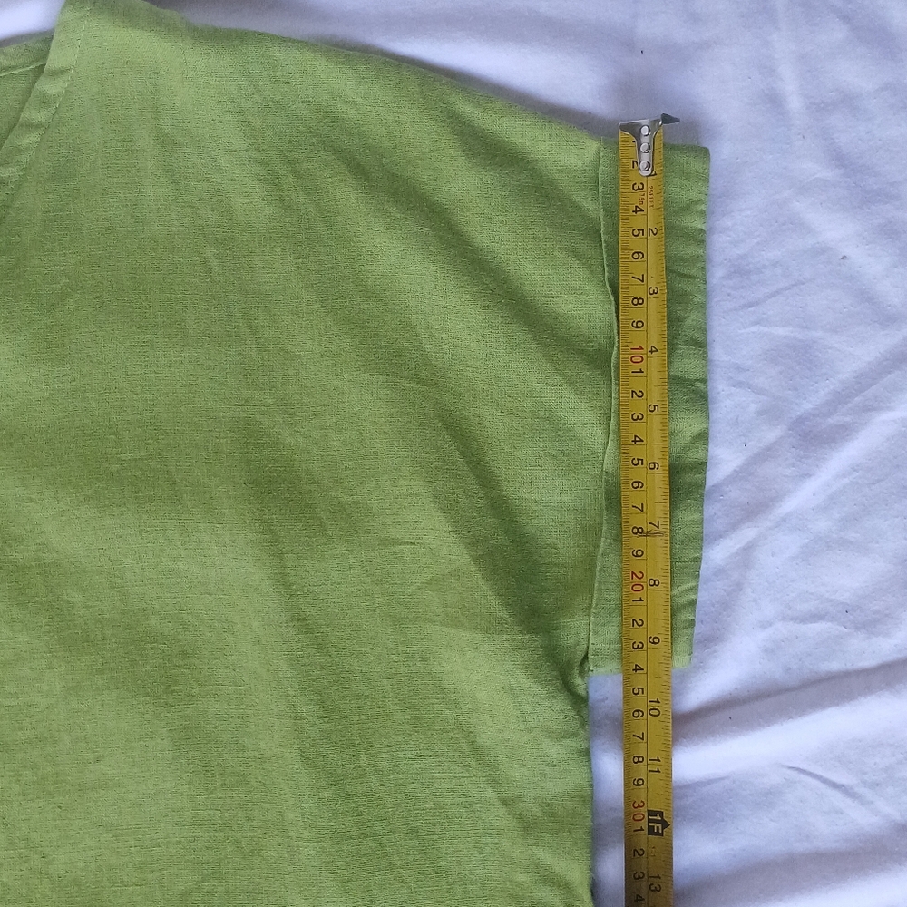 Crown Linen Designs Womens Tunic Green Small/Medium 100% Linen. - Picture 8 of 13